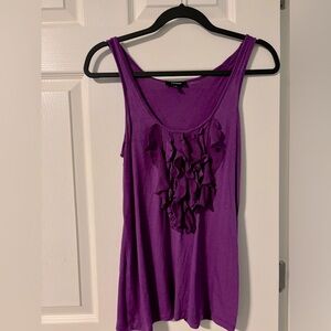 {Express} ruffle front purple tank top women's size S